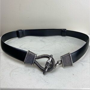 CIPRIANI SILVER HOOK LEATHER BELT